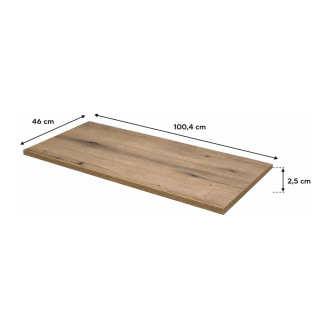Plan pour vasque ICON 100cm effet chêne Coast Evoke Oak 100x46cm