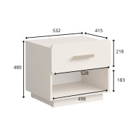 copy of Set von 2 Nachttischen AMALIE – 2 Schubladen – Farbe Beige – Goldene Griffe – Rundes Design