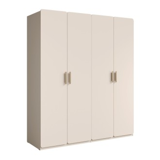 Chambre complète AMALIE beige – Lit 160x200 cm avec sommier, armoire, commode et 2 chevets