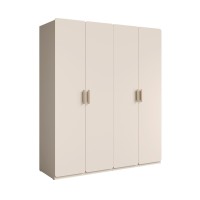 Chambre complète AMALIE, cama 180x200 con somier incluido, armario con estantes, habitación beige diseño, conjunto habitación ad