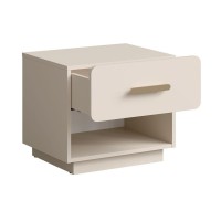 Chambre complète AMALIE beige – Lit coffre 160x200 cm, armoire, commode, 2 chevets et étagères