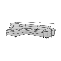 Canapé d’angle contemporain KANEDOJO Gris angle gauche