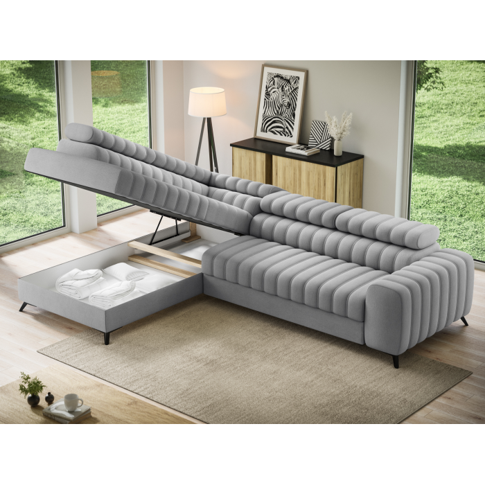 Canapé d’angle contemporain KANEDOJO Gris angle gauche