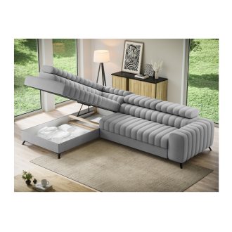 Canapé d’angle contemporain KANEDOJO Gris angle gauche