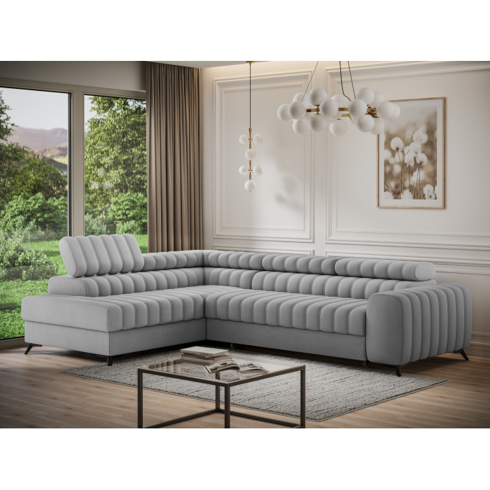 Canapé d’angle contemporain KANEDOJO Gris angle gauche