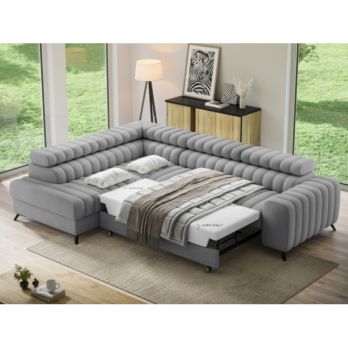 Canapé d’angle contemporain KANEDOJO Gris angle gauche