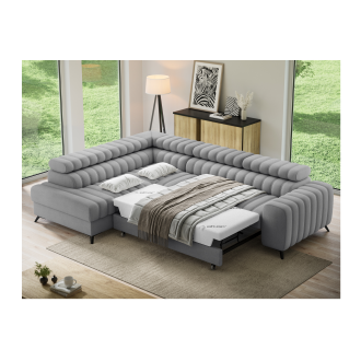 Canapé d’angle contemporain KANEDOJO Gris angle gauche