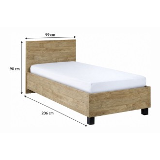 Letto bambino robusto 90x200 colore rovere dorato collezione MEGEVE