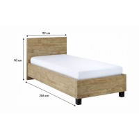Letto bambino robusto 90x200 colore rovere dorato collezione MEGEVE