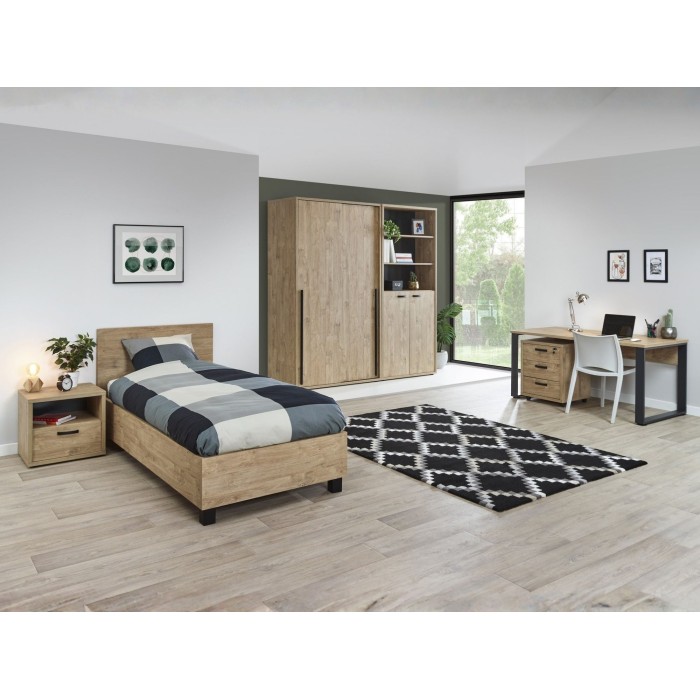 Letto bambino robusto 90x200 colore rovere dorato collezione MEGEVE