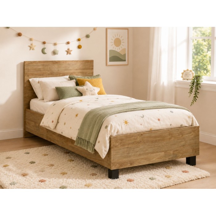 Letto bambino robusto 90x200 colore rovere dorato collezione MEGEVE
