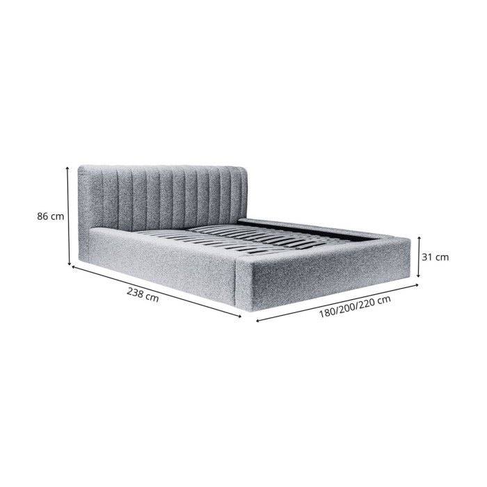Bed met opbergruimte CERVIN – Zacht fluweel Nachtelijke Salie – 160x200 cm – Opklapbare lattenbodem – Elegant ontwerp
