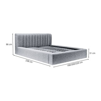 Bed met opbergruimte CERVIN – Zacht fluweel Nachtelijke Salie – 160x200 cm – Opklapbare lattenbodem – Elegant ontwerp