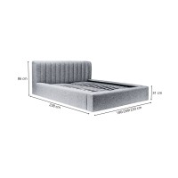 Bed met opbergruimte CERVIN – Zacht fluweel Nachtelijke Salie – 160x200 cm – Opklapbare lattenbodem – Elegant ontwerp
