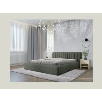 Bed met opbergruimte CERVIN – Zacht fluweel Nachtelijke Salie – 160x200 cm – Opklapbare lattenbodem – Elegant ontwerp