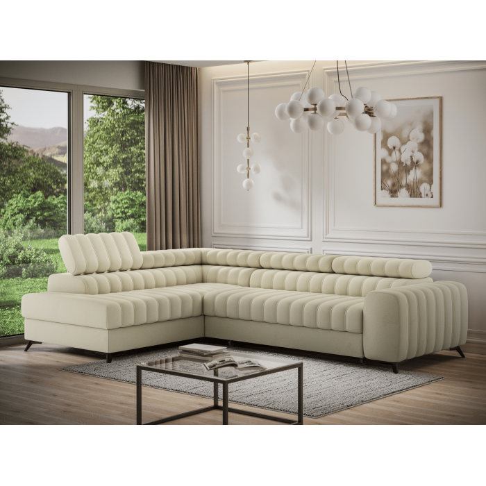 Canapé d'angle collection KANEDOJO coloris Crème