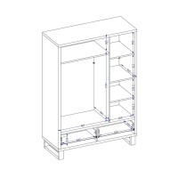 Schrank im skandinavischen Holzstil 150cm mit 3 Türen und 2 Schubladen in roher Eichenfarbe. Kollektion MILOS