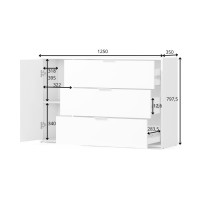 Kommode FLORENCE – Weiß und Eiche – 1 Tür + 3 Schubladen – Soft Close – Zeitgenössisches Design