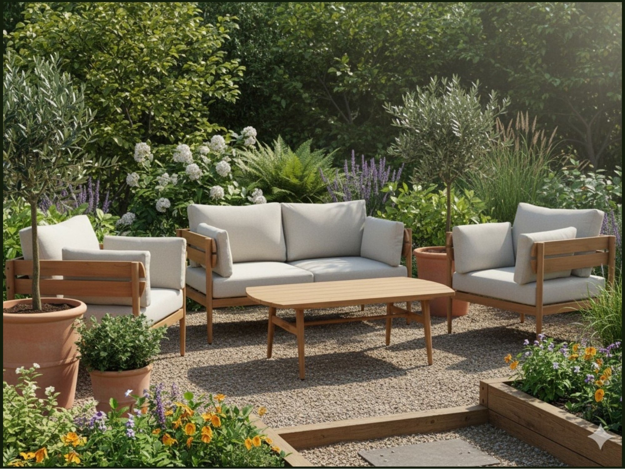 Salon de jardin SELVANO 4 places mis en situation