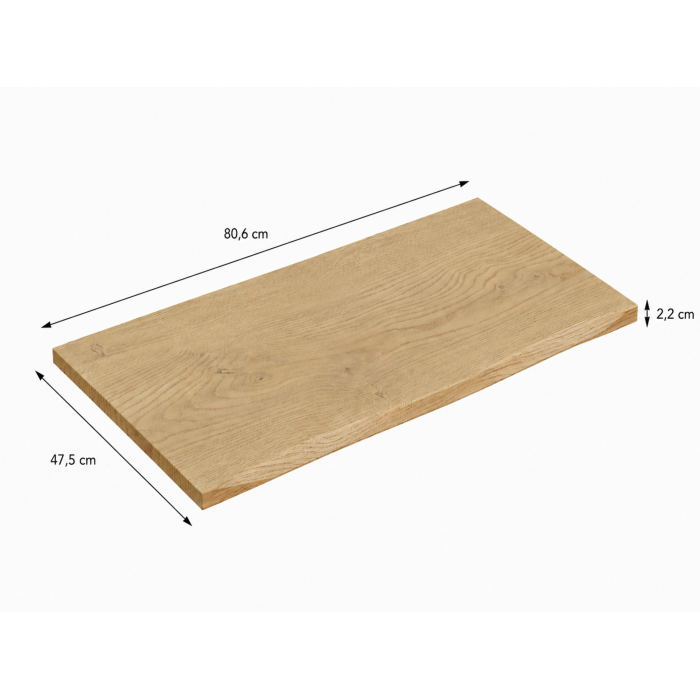 copy of Plan für Waschtisch NATOURA 120,8 cm aus MDF in Cremone-Eiche-Optik mit naturbelassener Kante