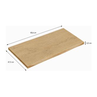 Plan pour vasque NATOURA 80,6 cm en MDF aspect chêne crémone avec bord naturel
