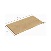 Plan pour vasque NATOURA 80,6 cm en MDF aspect chêne crémone avec bord naturel