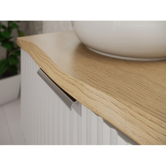 Plan pour vasque NATOURA 80,6 cm en MDF aspect chêne crémone avec bord naturel