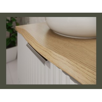 Plan pour vasque NATOURA 80,6 cm en MDF aspect chêne crémone avec bord naturel