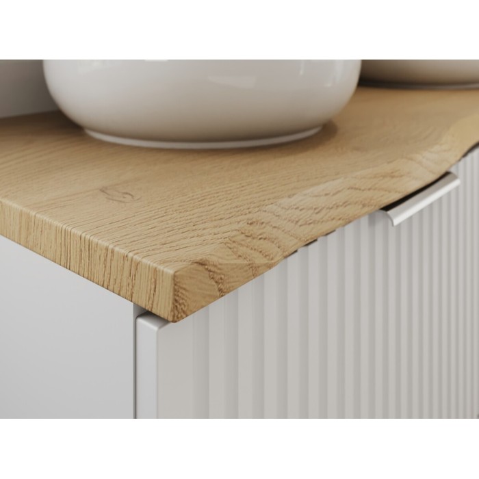 copy of Plan für Waschtisch NATOURA 120,8 cm aus MDF in Cremone-Eiche-Optik mit naturbelassener Kante
