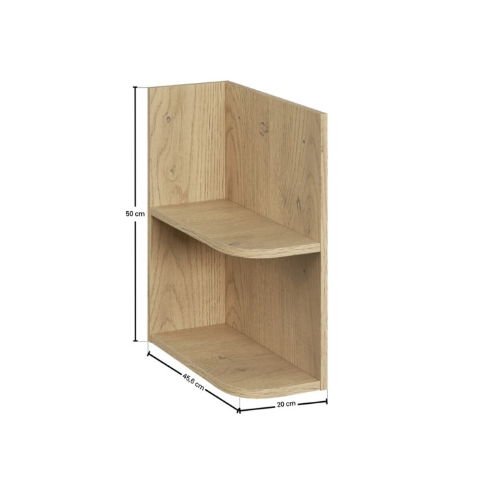 Meuble de rangement NATURA– Angle arrondi ouvert– Coloris chêne clair – L20 x H50 cm - A suspendre