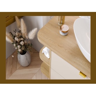 Meuble de rangement NATURA– Angle arrondi ouvert– Coloris chêne clair – L20 x H50 cm - A suspendre