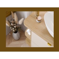 Meuble de rangement NATURA– Angle arrondi ouvert– Coloris chêne clair – L20 x H50 cm - A suspendre