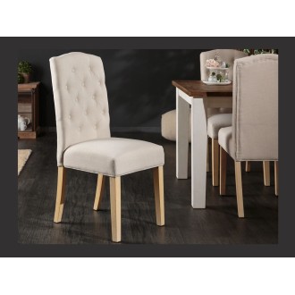 Chaise REGINA beige et marron clair vue de côté
