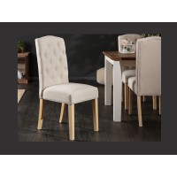 Chaise REGINA beige et marron clair vue de côté