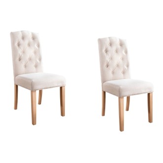 Lot de 2 chaises REGINA beige et marron clair