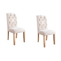Lot de 2 chaises REGINA beige et marron clair