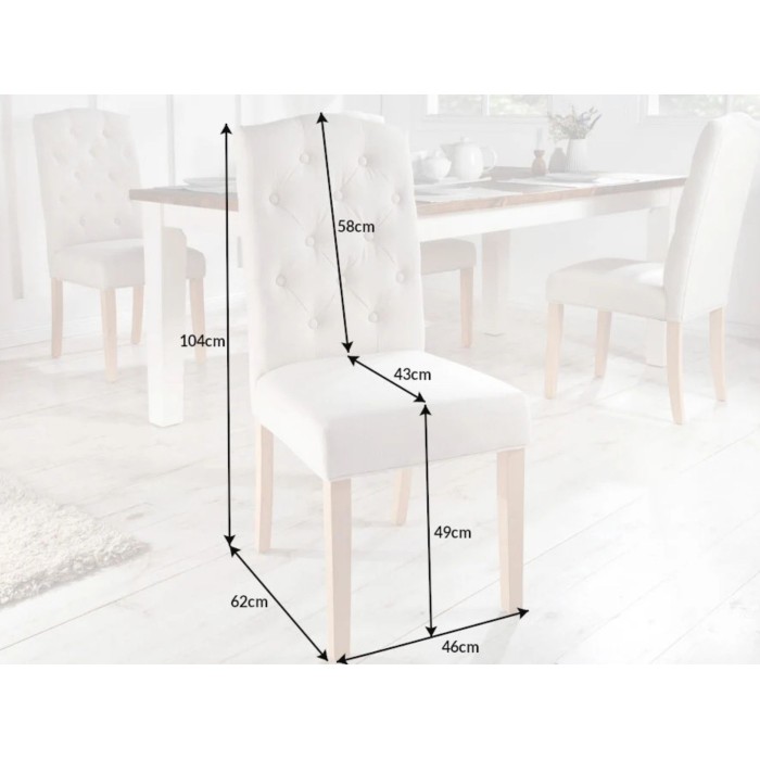 Chaise REGINA beige et marron clair dimensions
