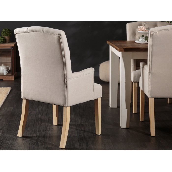 Fauteuil REGINA beige et marron clair vu de dos