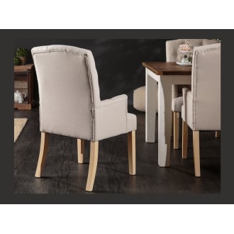 Fauteuil REGINA beige et marron clair vu de dos