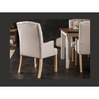 Fauteuil REGINA beige et marron clair vu de dos