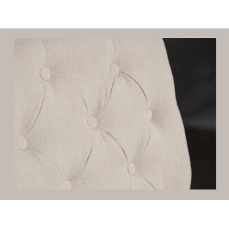 Zoom sur le dossier du fauteuil REGINA beige et marron clair