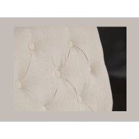 Zoom sur le dossier du fauteuil REGINA beige et marron clair