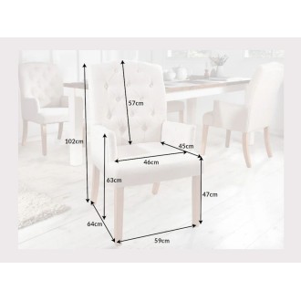 Fauteuil REGINA beige et marron clair dimensions