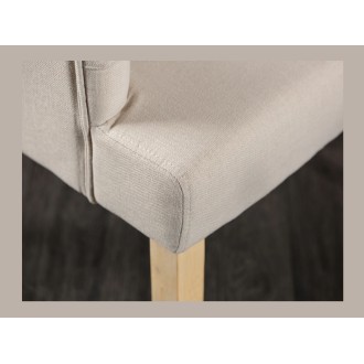 Zoom sur l'assise du fauteuil REGINA beige et marron clair