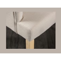 Zoom sur l'assise du fauteuil REGINA beige et marron clair
