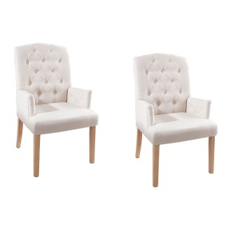 Lot de 2 fauteuils REGINA beige et marron clair