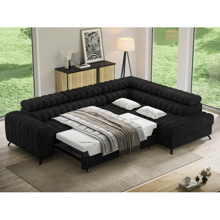 Canapé d'angle collection KANEDOJO coloris Noir