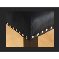 Zoom sur les détails de la chaise REGINA noire et argentée