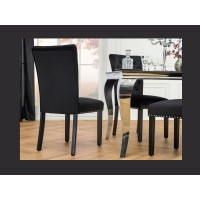 Chaise REGINA noire et argentée vue de dos