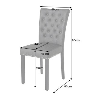 Chaise REGINA noire et argentée dimensions